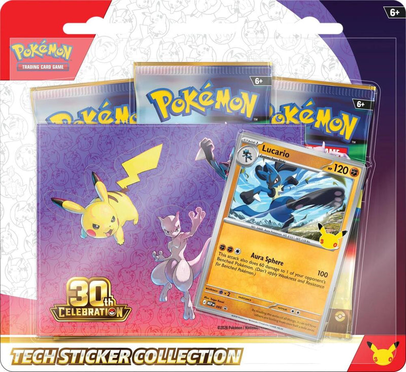 Pokémon 30th Celebration Tech Sticker Collection [Lucario]